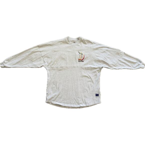 Disneyland Pastel Spirit Jersey Adult Small Ivory Nostalgic Puffy Cozy Lettering - Picture 3 of 4